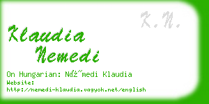 klaudia nemedi business card